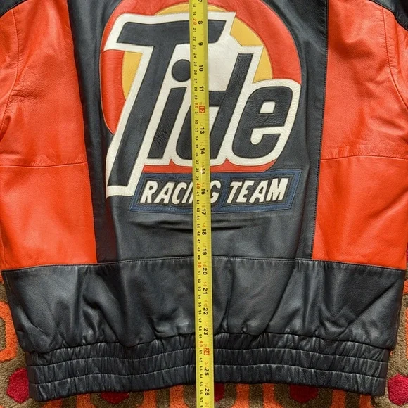MAKE OFFER! Tide Racing Team Leather Jacket Men's Small/Med coat - Picture 11 of 11